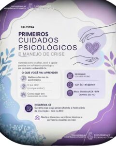 imagem com informações sobre a palestra.